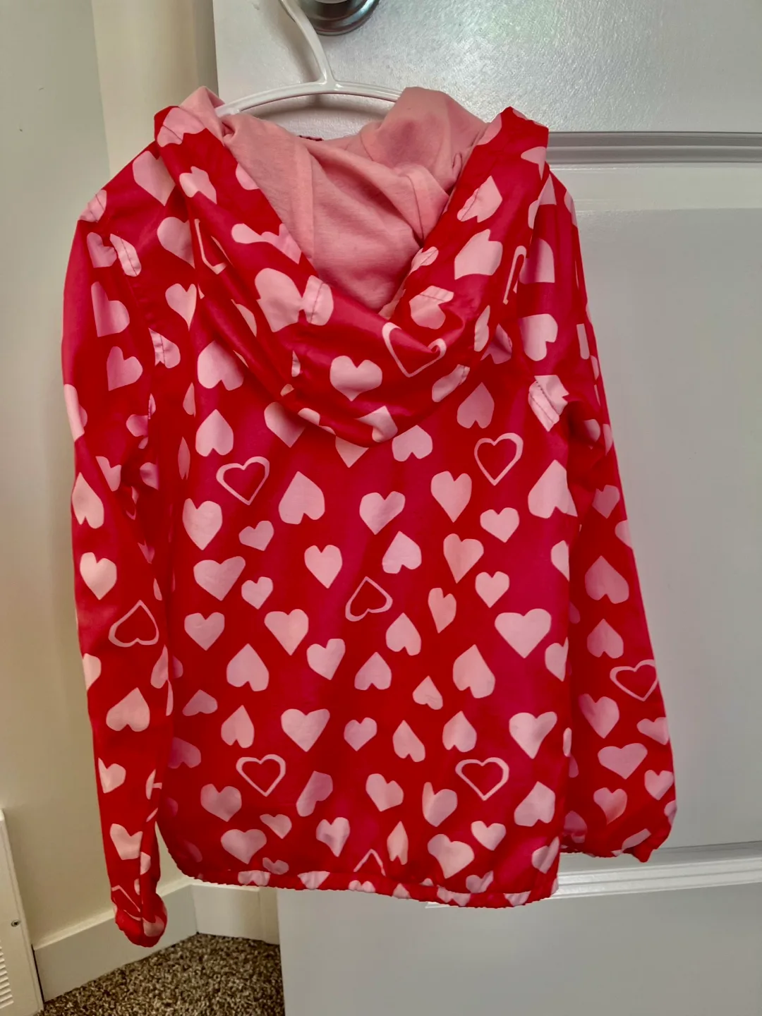 Carter's Girl's Pink Heart Rain Jacket Size 7 image indicator(2)