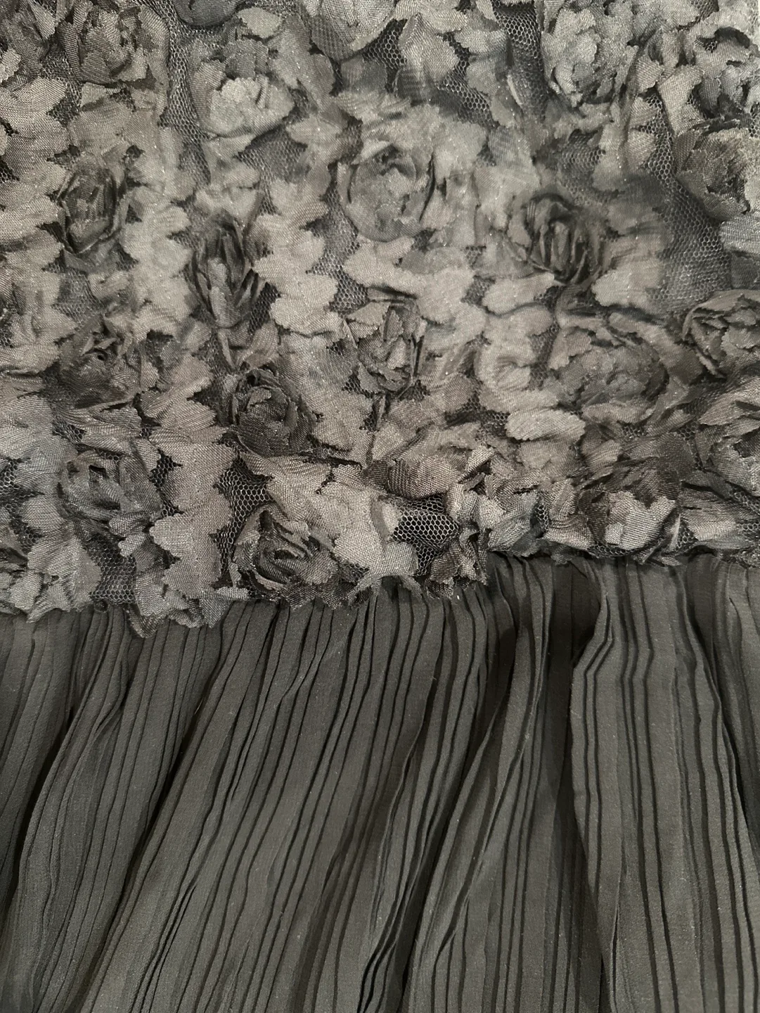 Girls Black floral lace dress image indicator(3)