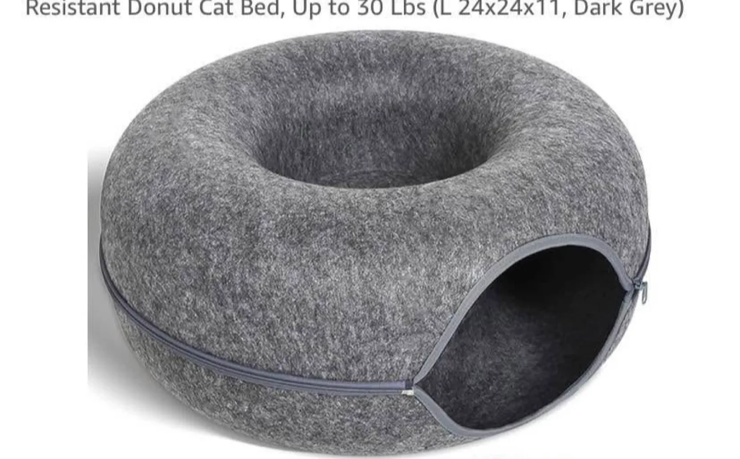 Two Large Grey Donut Cat Beds image indicator(3)