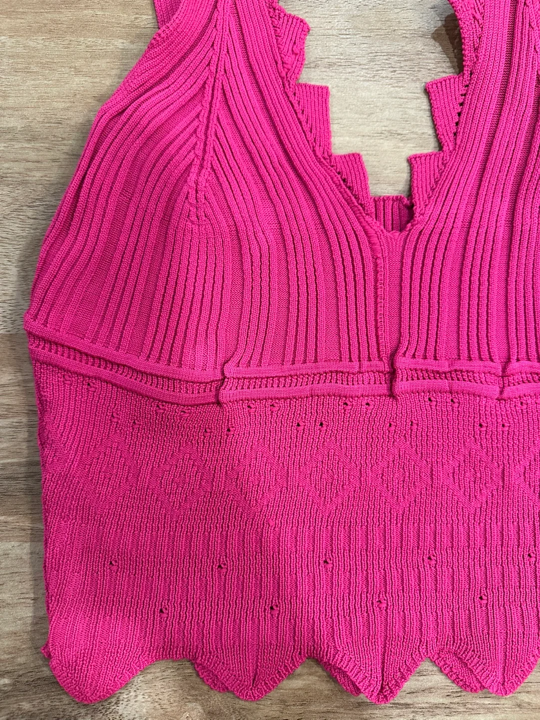 Pink Knitted Sleeveless Crop Top image indicator(4)