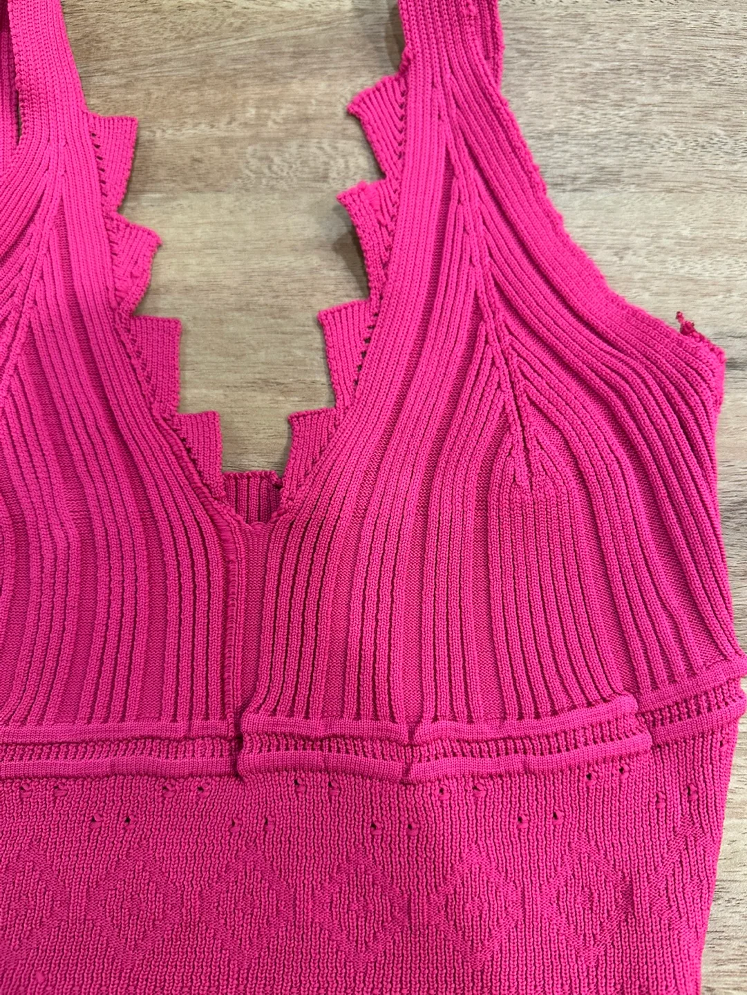 Pink Knitted Sleeveless Crop Top image indicator(5)