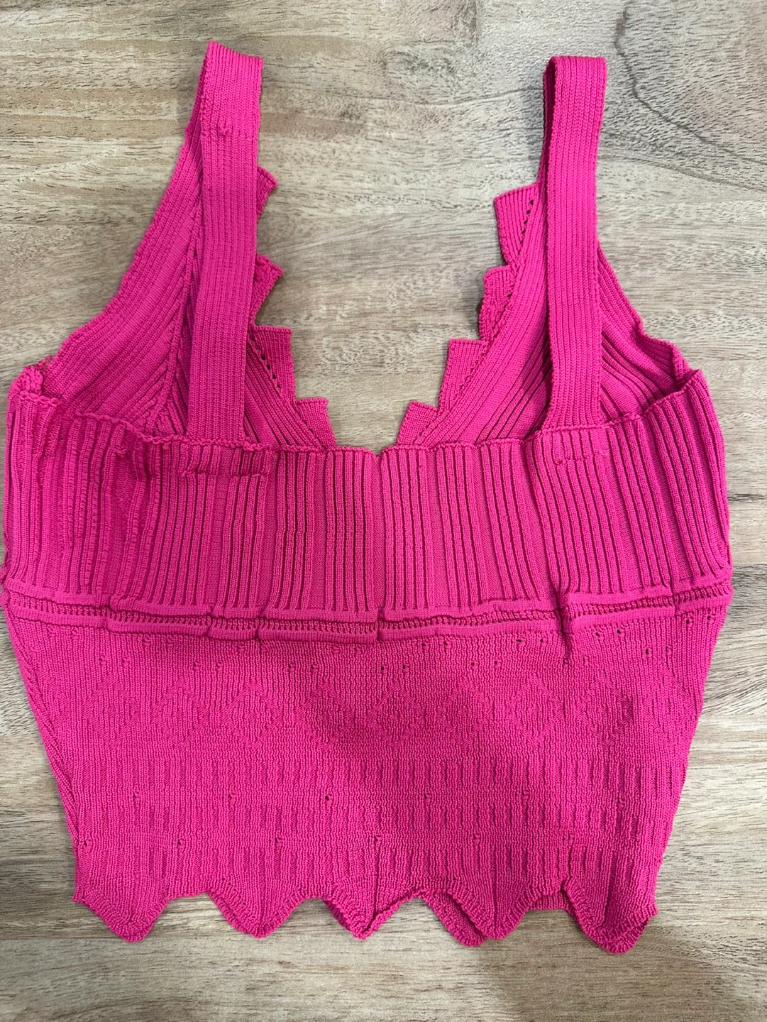 Pink Knitted Sleeveless Crop Top image indicator(2)