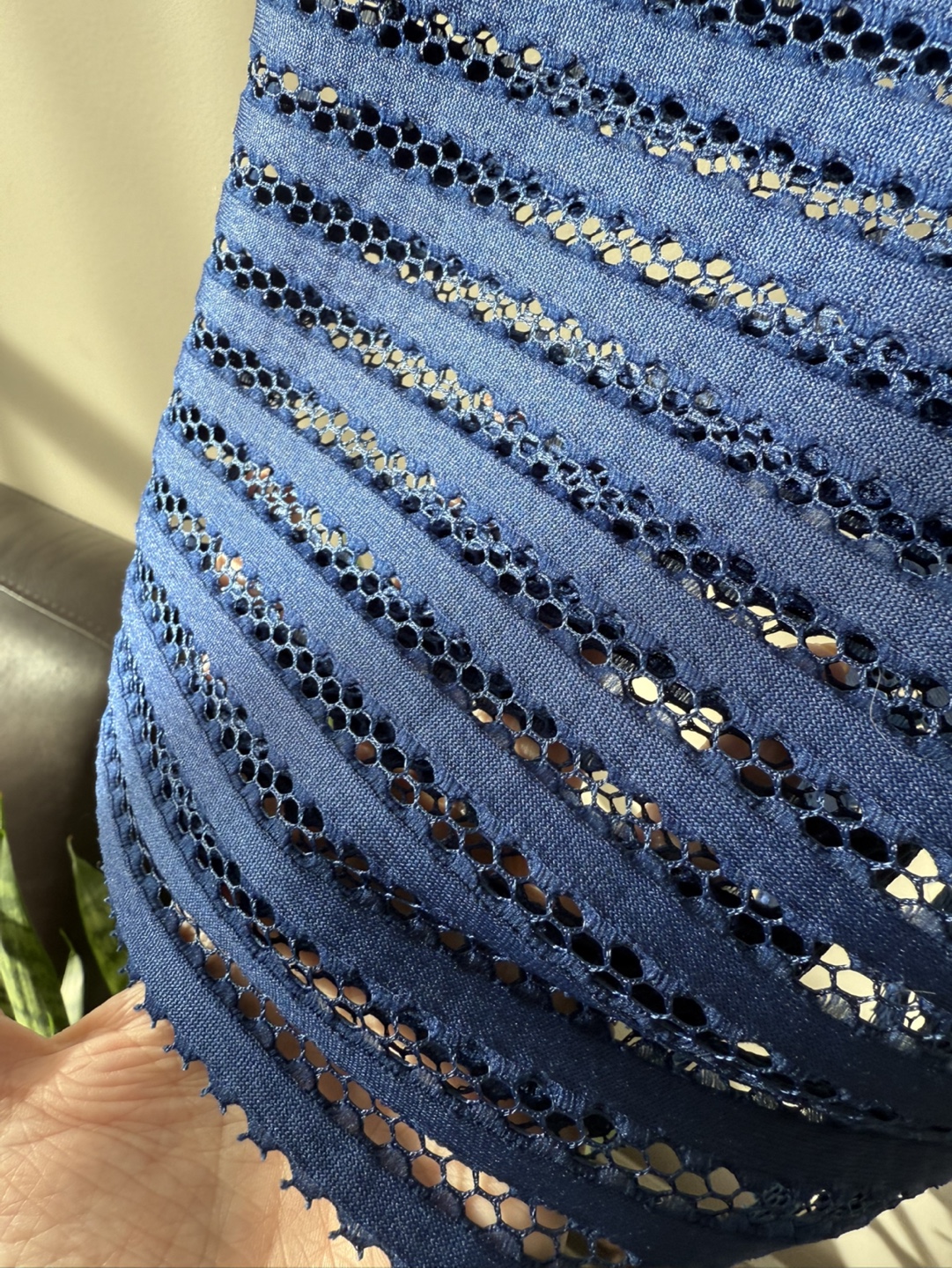 Pink Martini Navy Blue Eyelet Midi Skirt - Size Small - photo 4