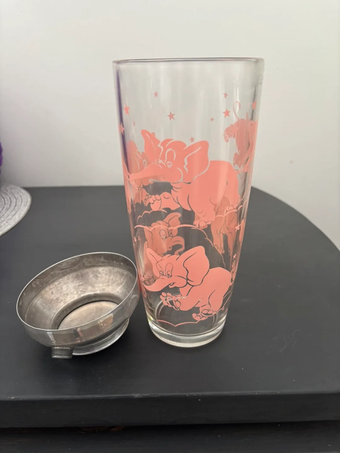 Vintage Cocktail Shaker Set with Glasses - Pink Elephants image indicator(4)