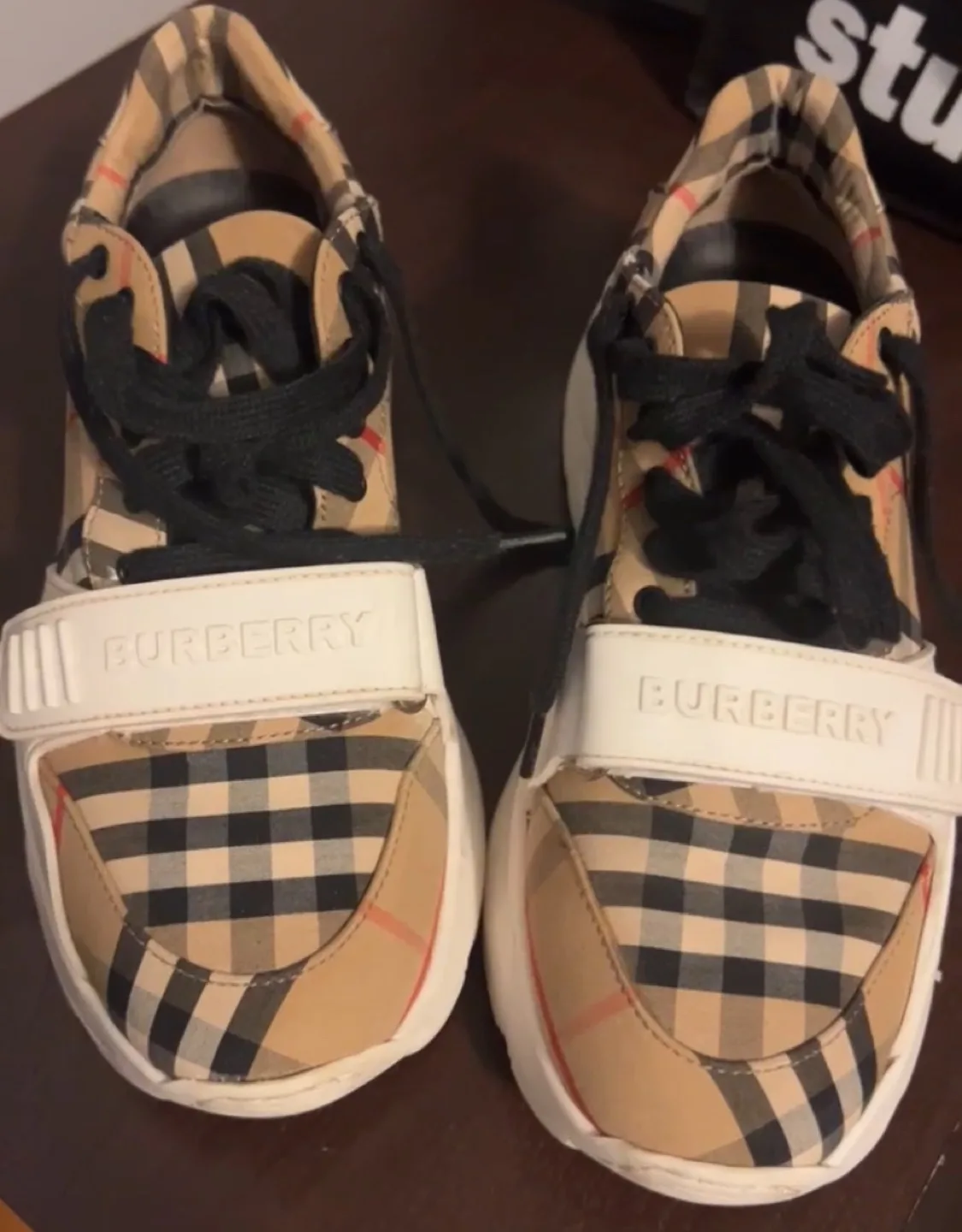 Authentic Burberry Check Pattern Sneakers thumbnail