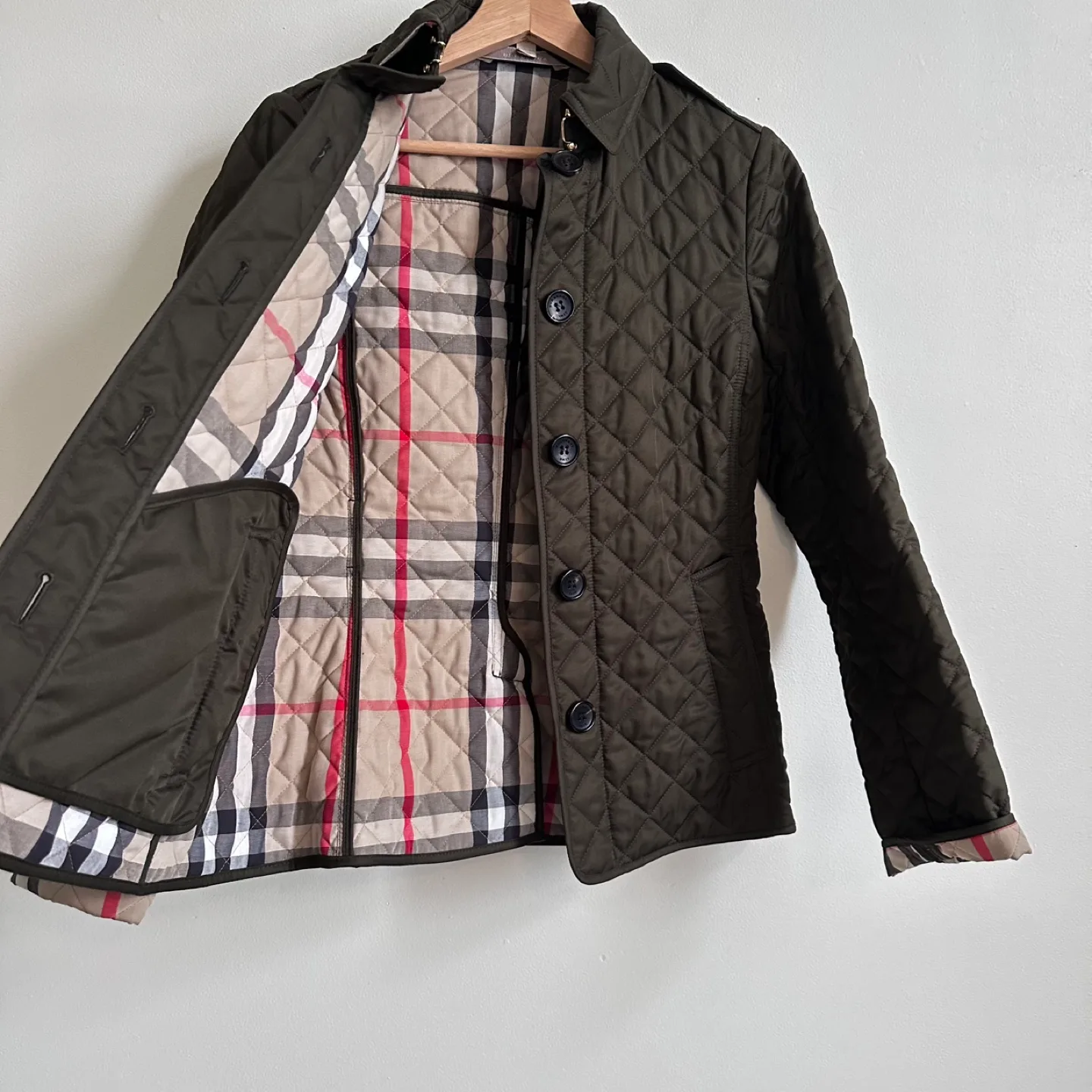 Burberry Brit Quilted Jacket - Olive Green XS image indicator(4)