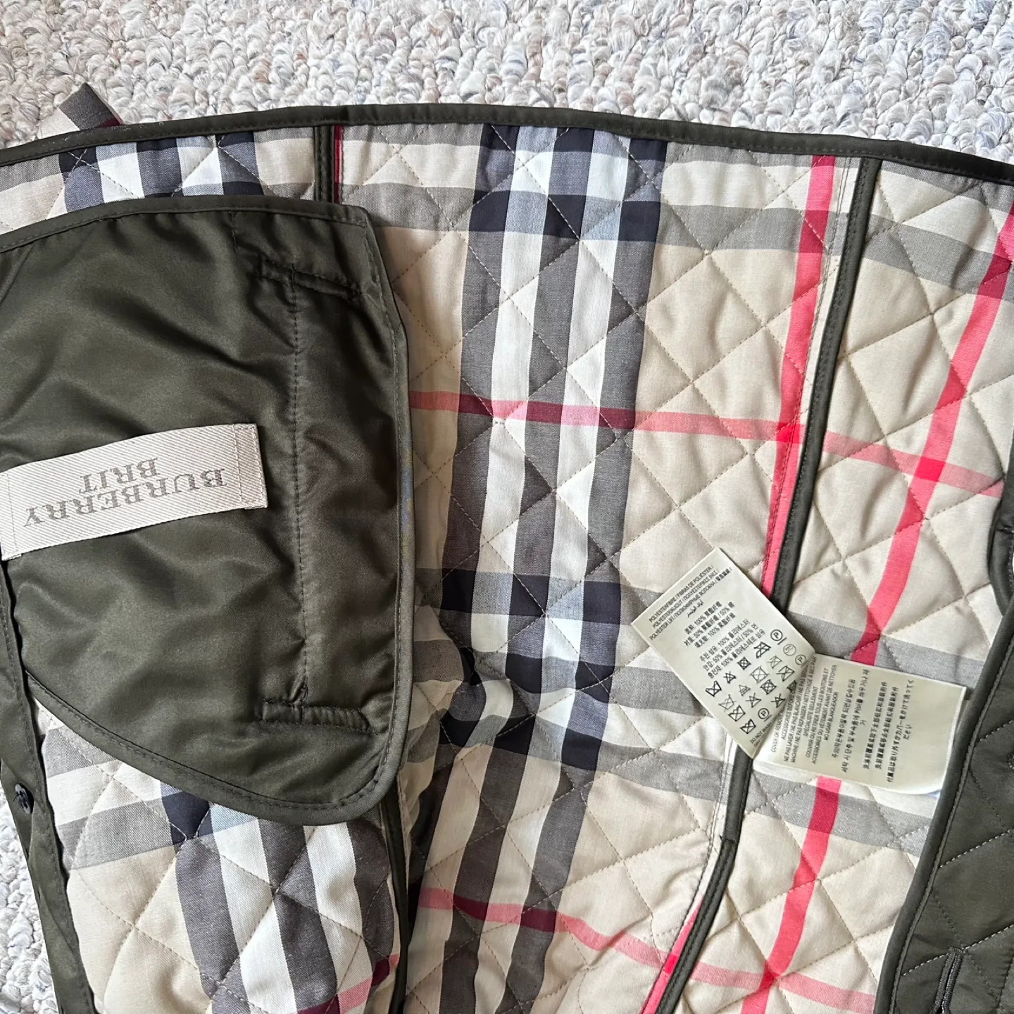 Burberry Brit Quilted Jacket - Olive Green XS image indicator(5)