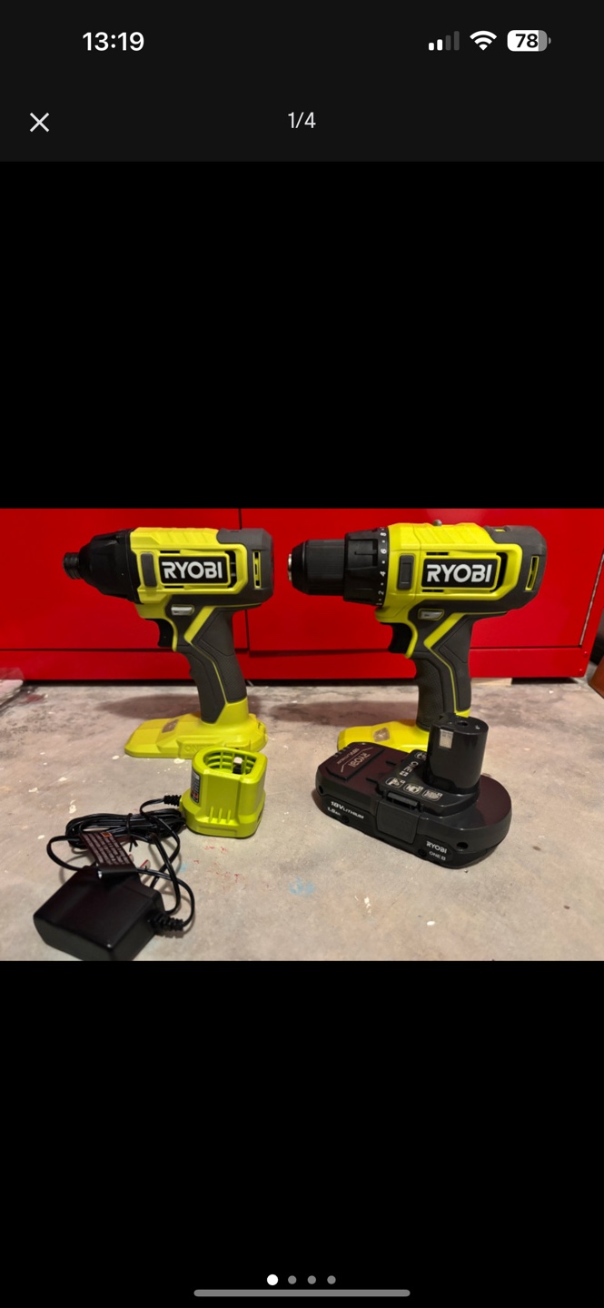 Ryobi 18V ONE+ Lithium-ion Drill and Impact Driver Set