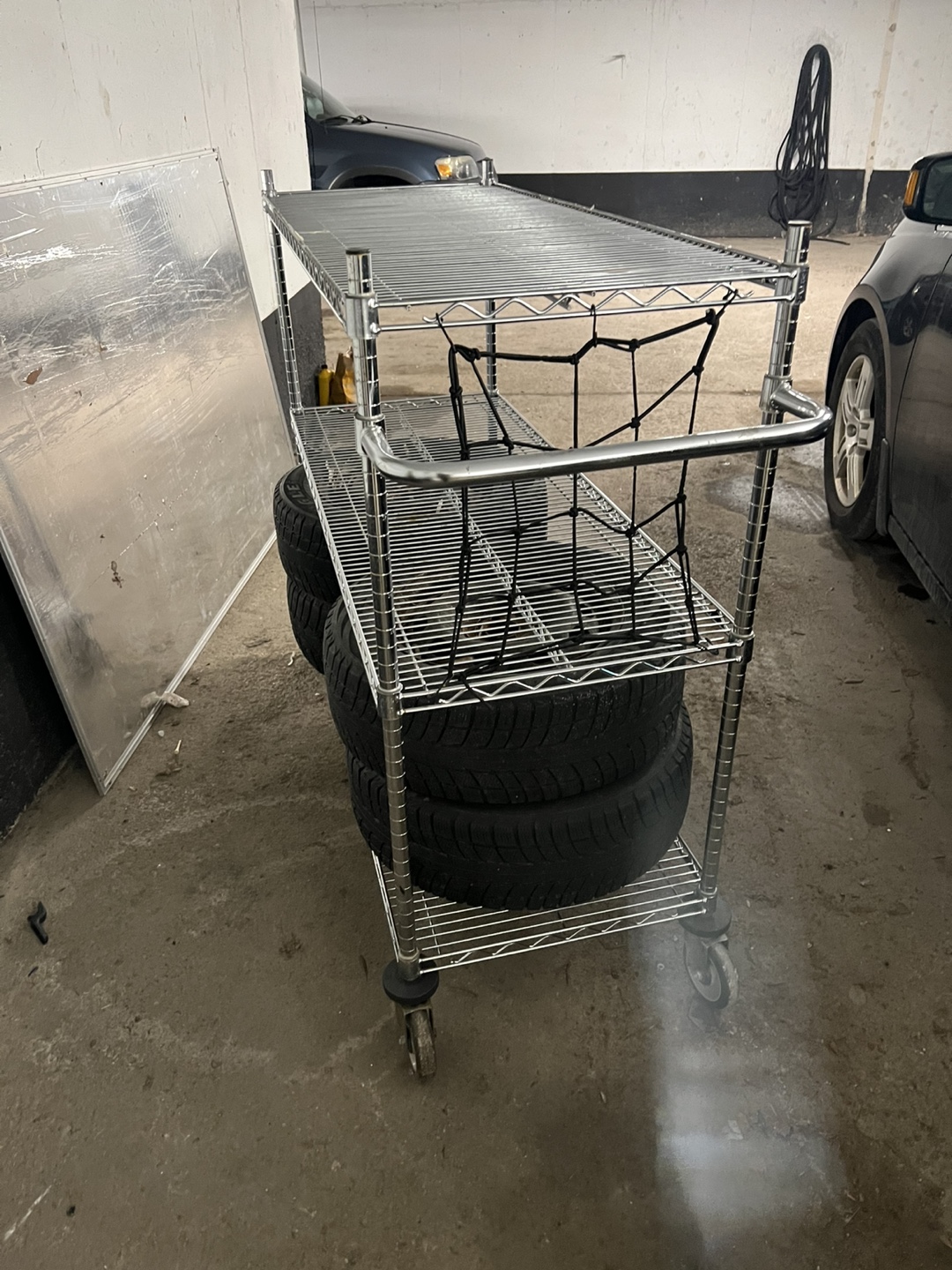Three-shelf rolling cart with wheels - photo 2