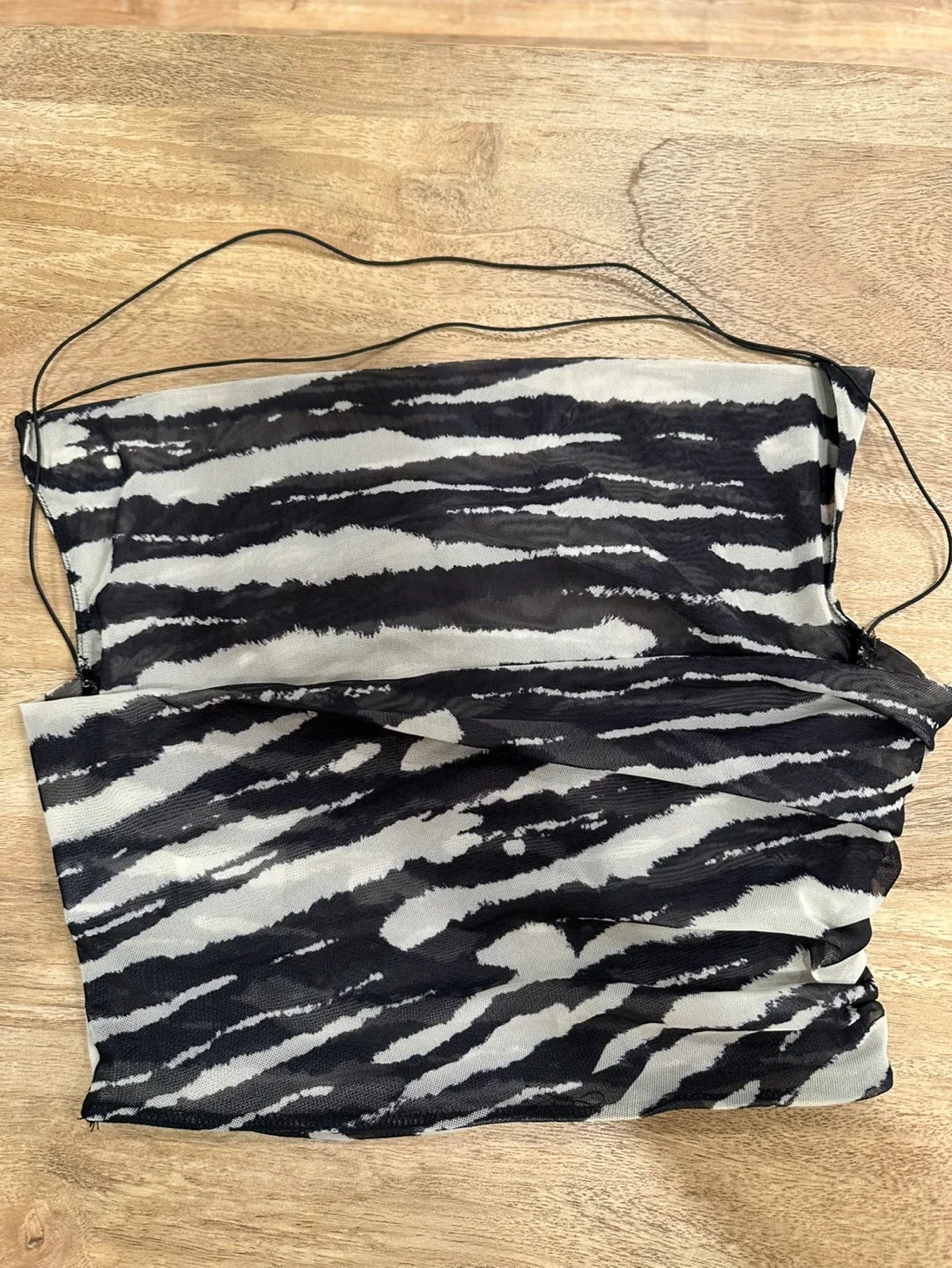 Zara Zebra Print Mesh Crop Top image indicator(4)