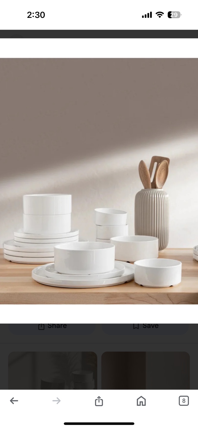 White Dinnerware Set - Bowls & Plates