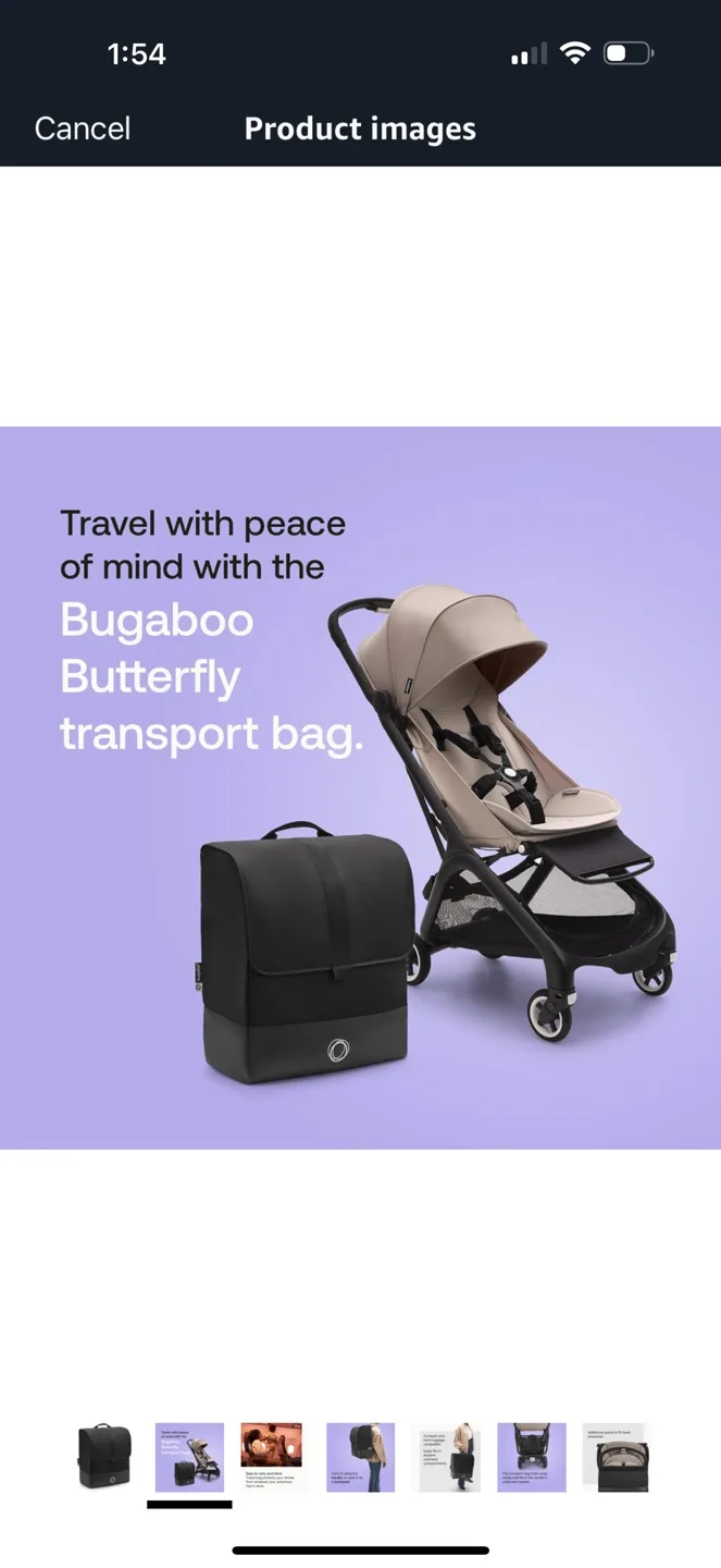 Bugaboo Butterfly Stroller Transport Bag - Black image indicator(3)