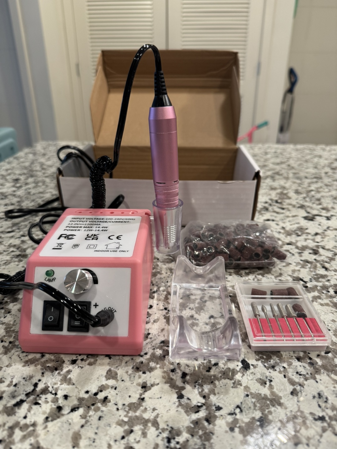 Pink Electric Nail Drill Set with Attachments - photo 4