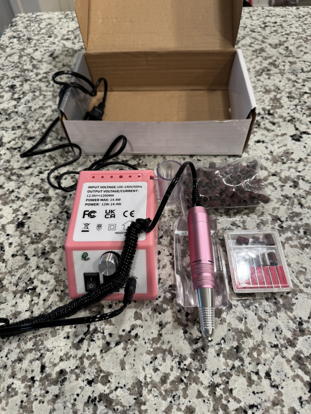 Pink Electric Nail Drill Set with Attachments - photo 5