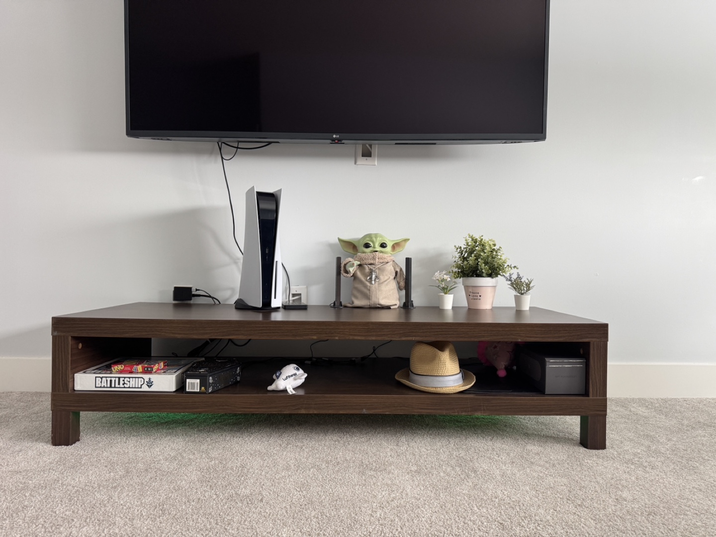 Dark Brown Wooden TV Stand