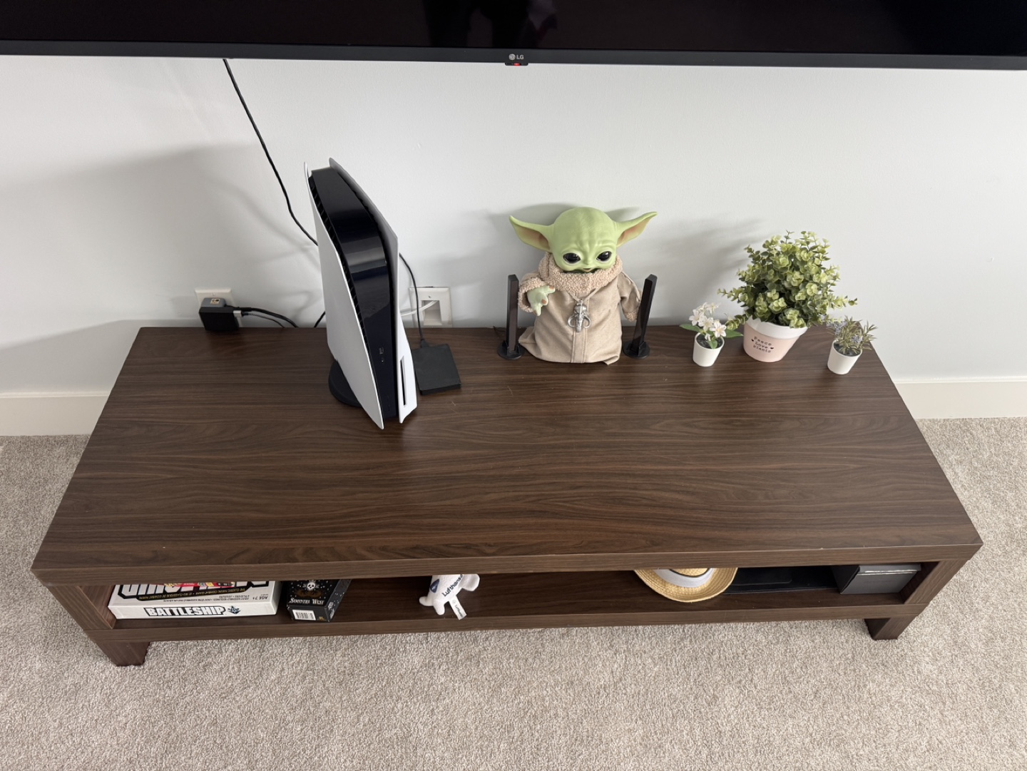 Dark Brown Wooden TV Stand - photo 2