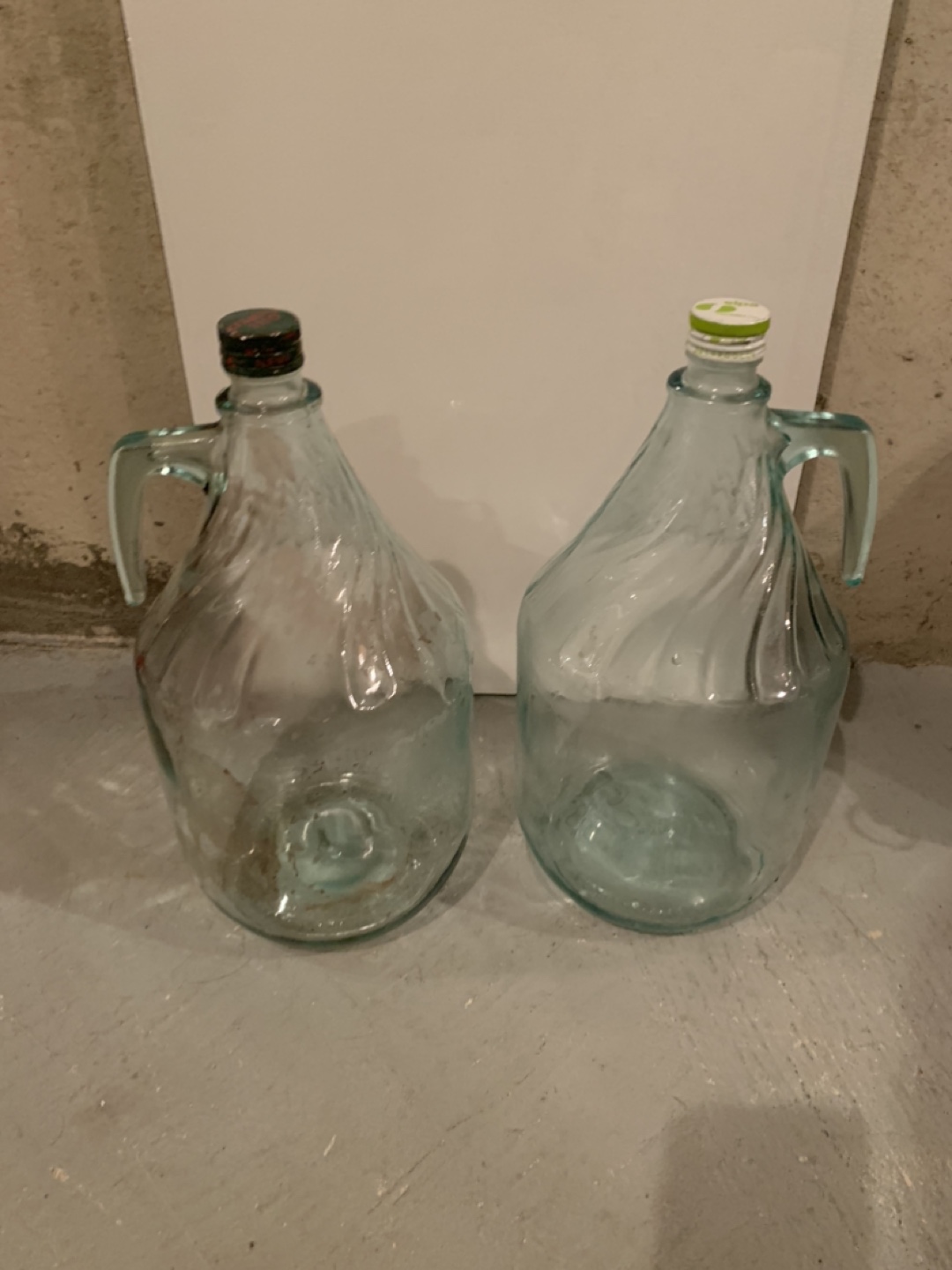 Two Vintage Glass Jugs