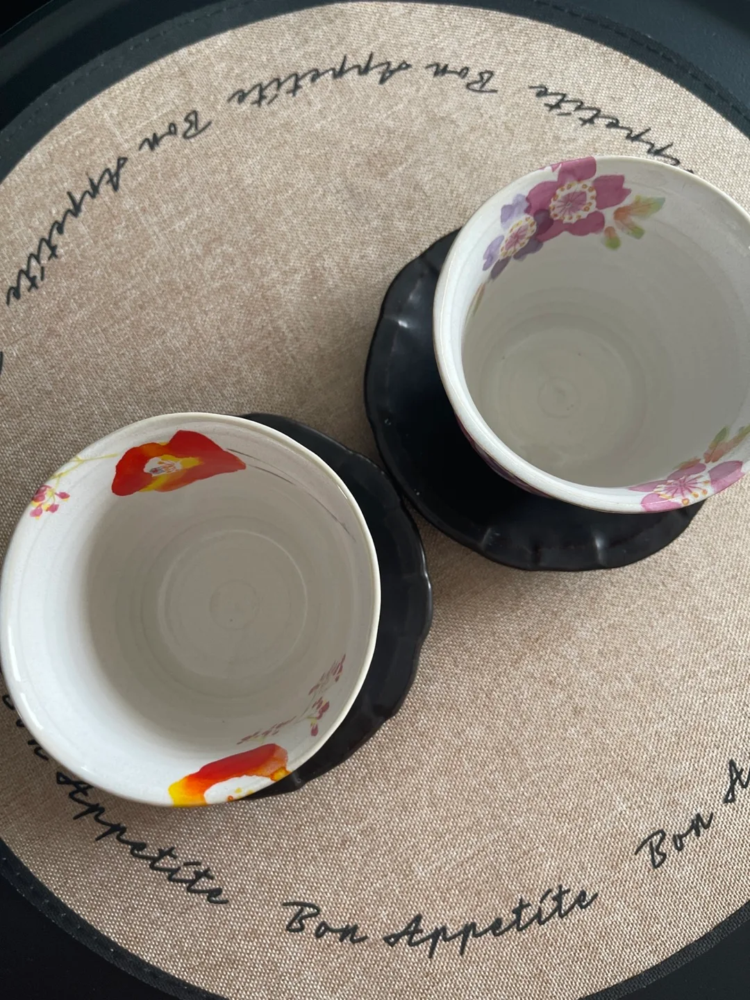 Set of Two Japanese Floral Teacups with Saucers image indicator(2)