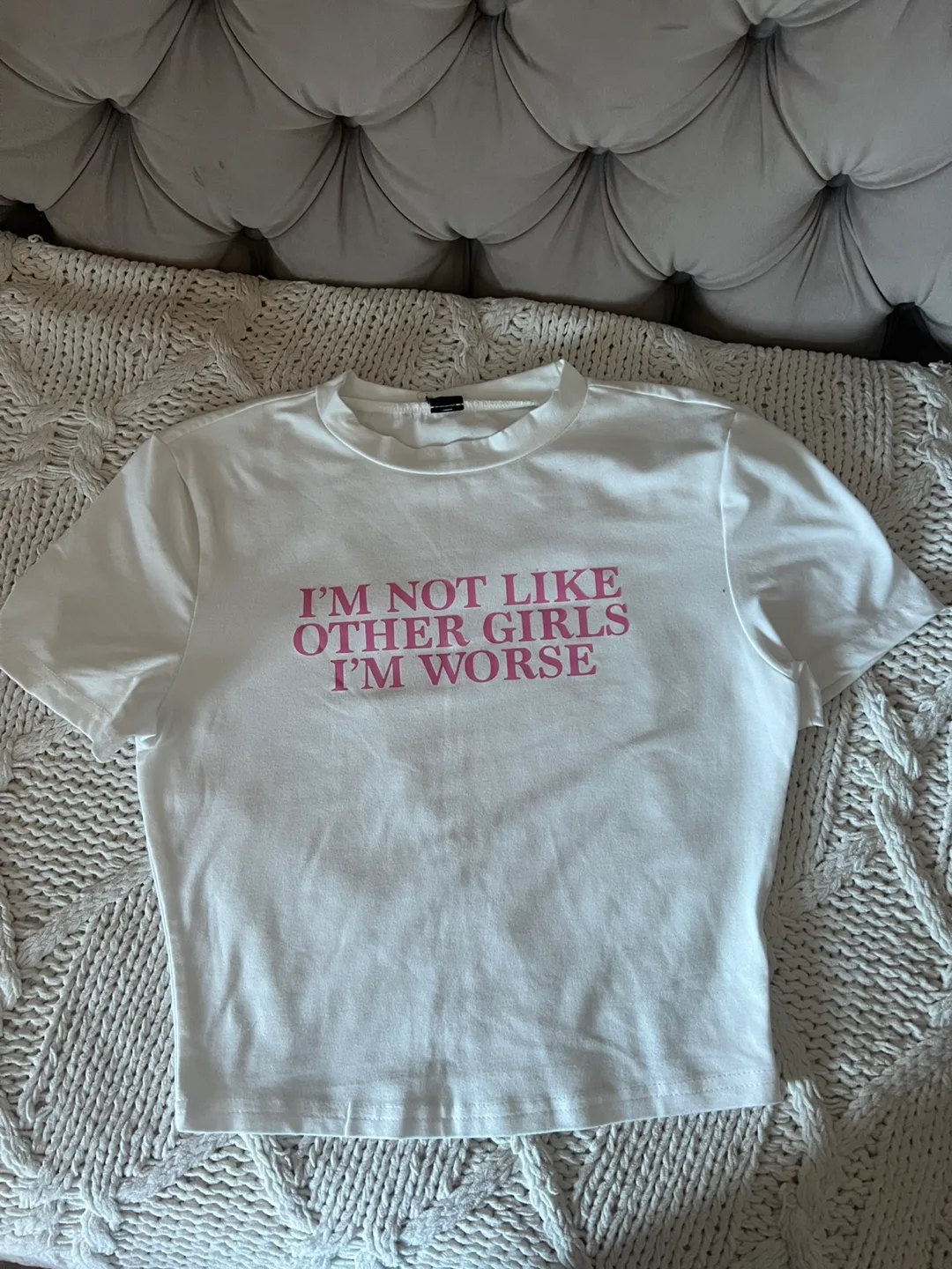 White cropped graphic tee - I'm not like other girls, I'm worse