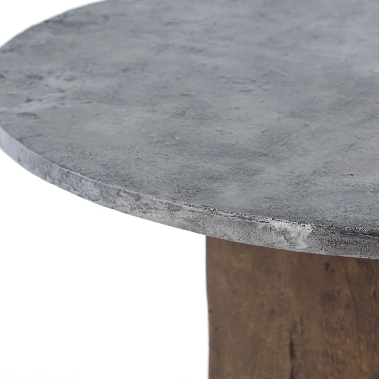 Round Gray Bistro Table with Wood Base - photo 2