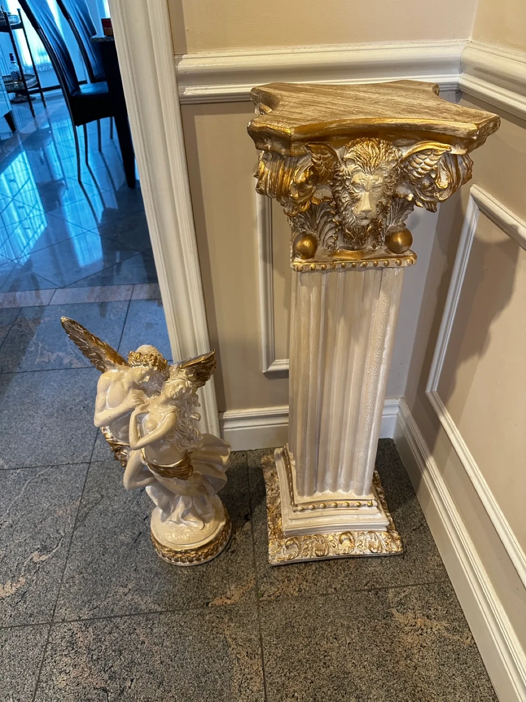 Ornate Pedestal & Angel Statue Set image indicator(4)