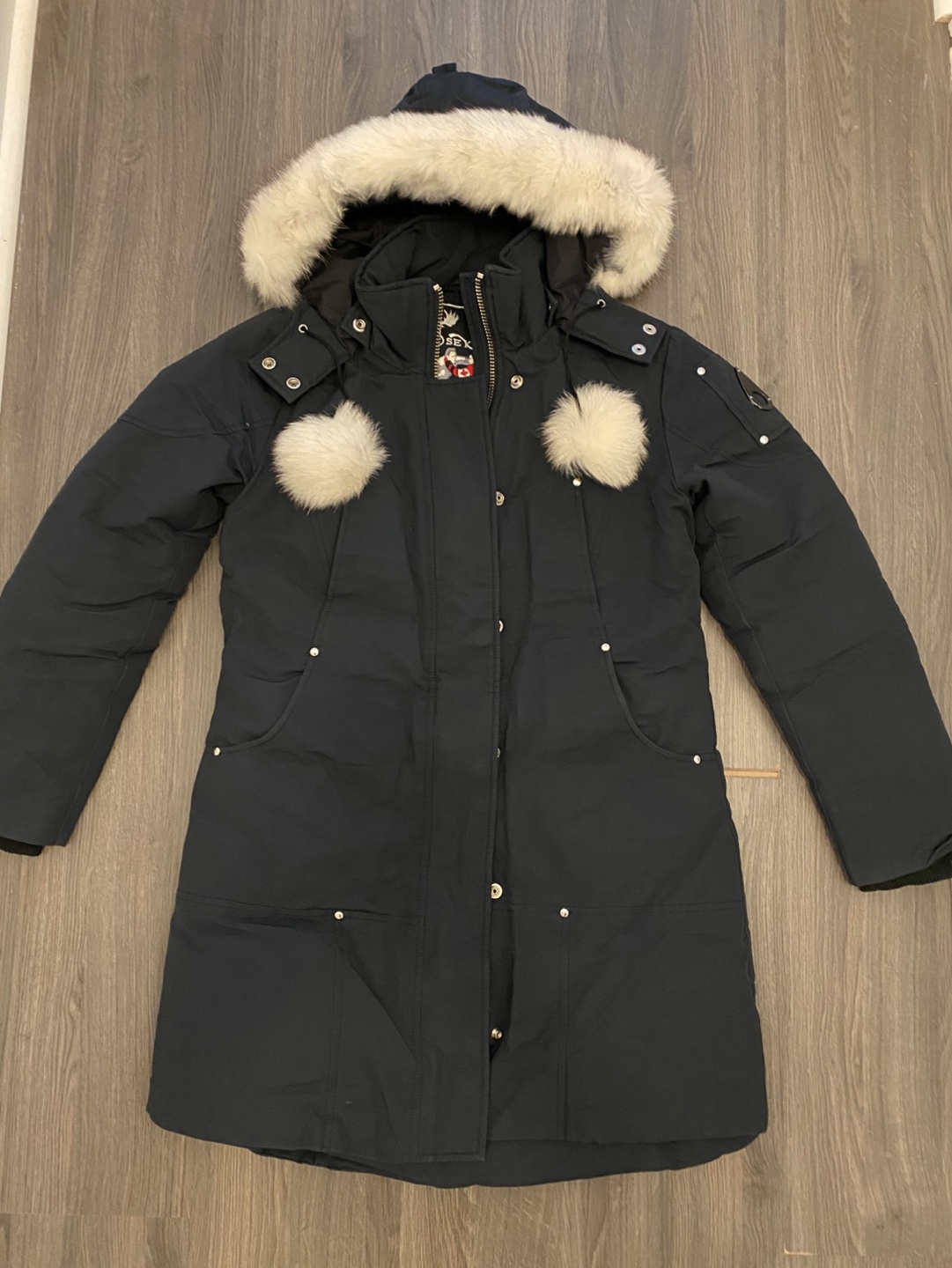 Moose Knuckles Down-Filled Parka with Fur Trim - Size L