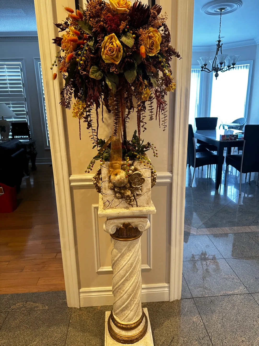 Autumnal Floral Arrangement on Pedestal image indicator(7)