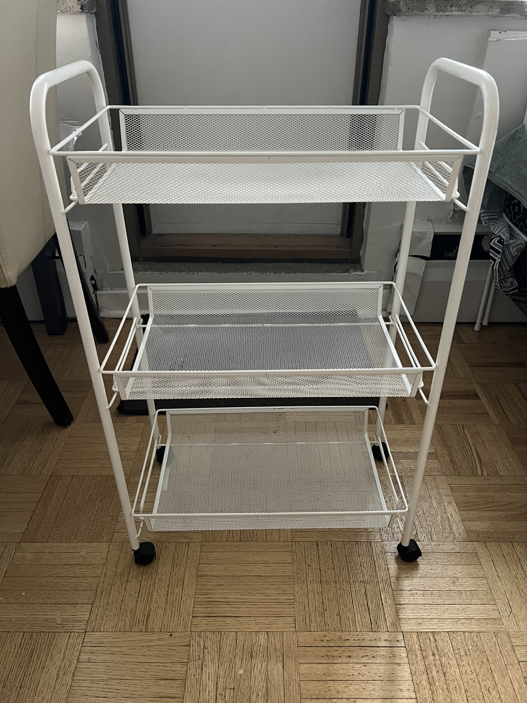 White Three-Tier Rolling Cart - photo 3
