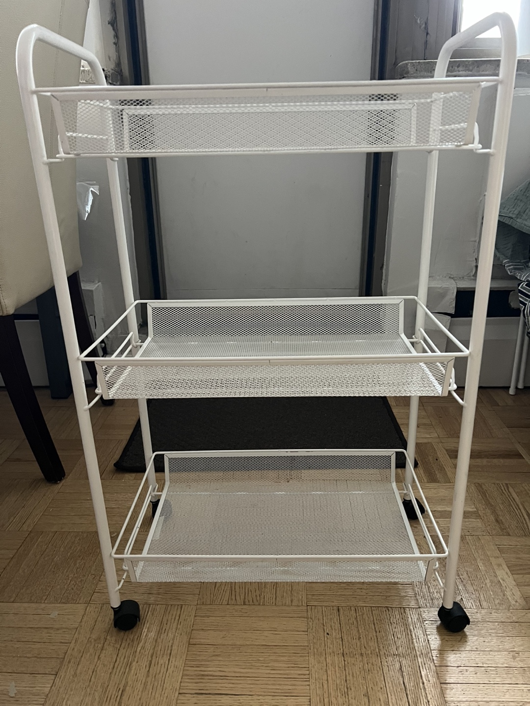 White Three-Tier Rolling Cart - photo 2