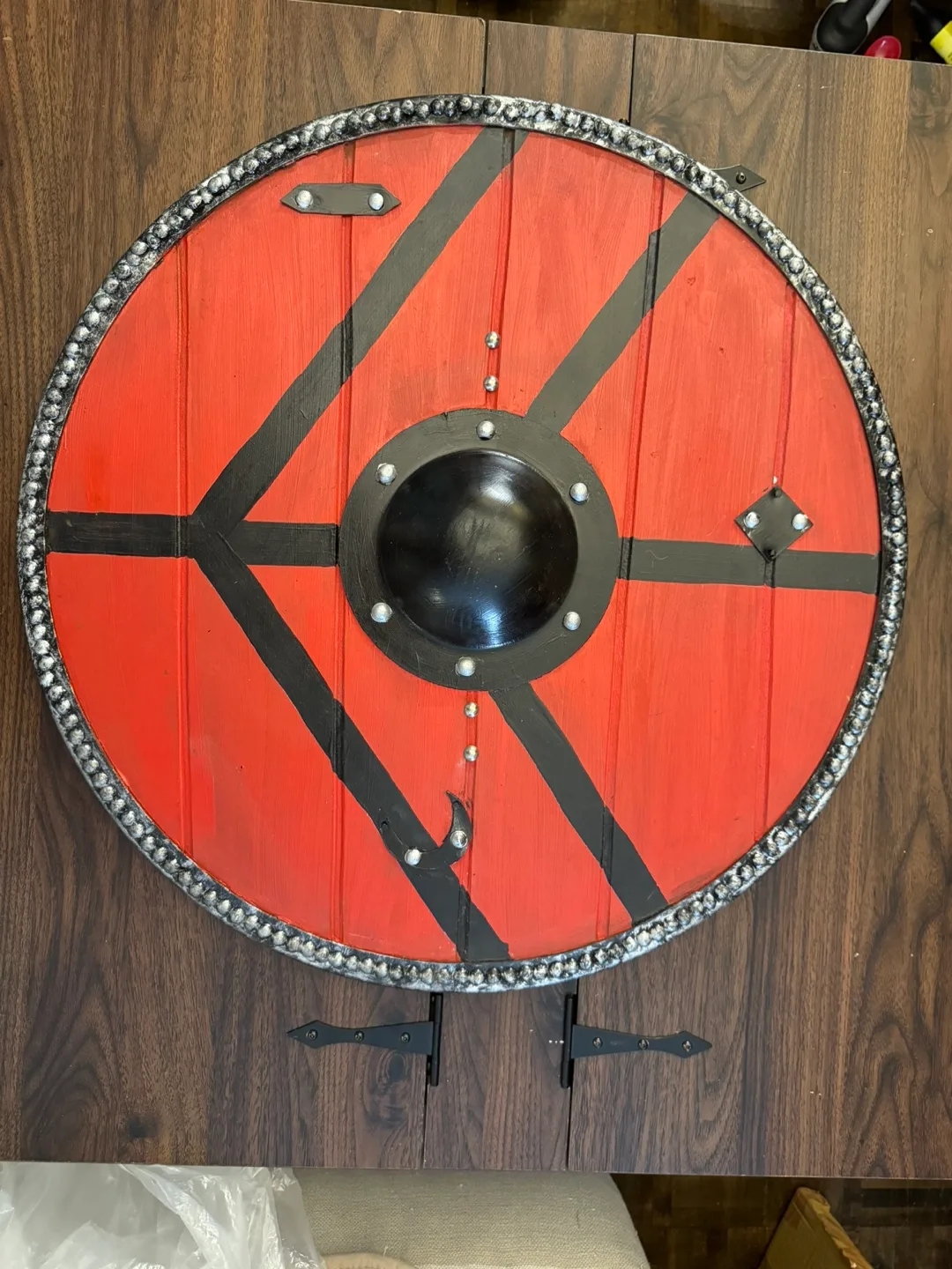 Viking Knight Shield Wood, Plywood, Steel, Rivets, Leather image indicator(2)