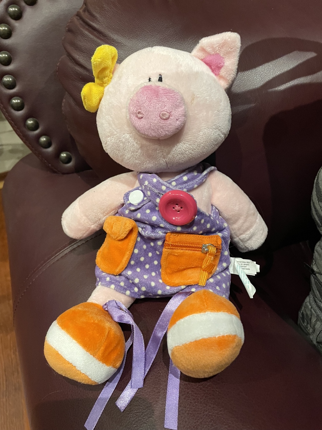 Adorable Pig Plush Toy with Outfit and Ribbons