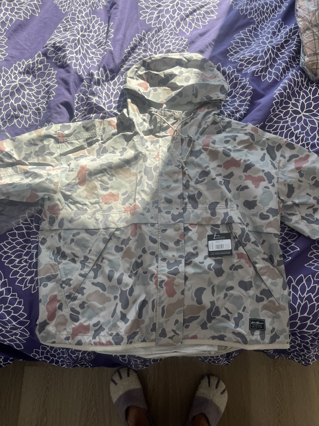 New with tags!  Eddie Bauer Rain Jacket - Terrazzo print, Size L