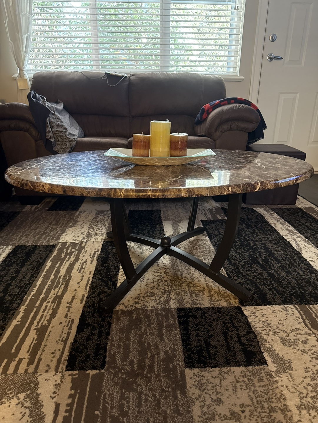 Marble-Top Coffee Table and End Table Set