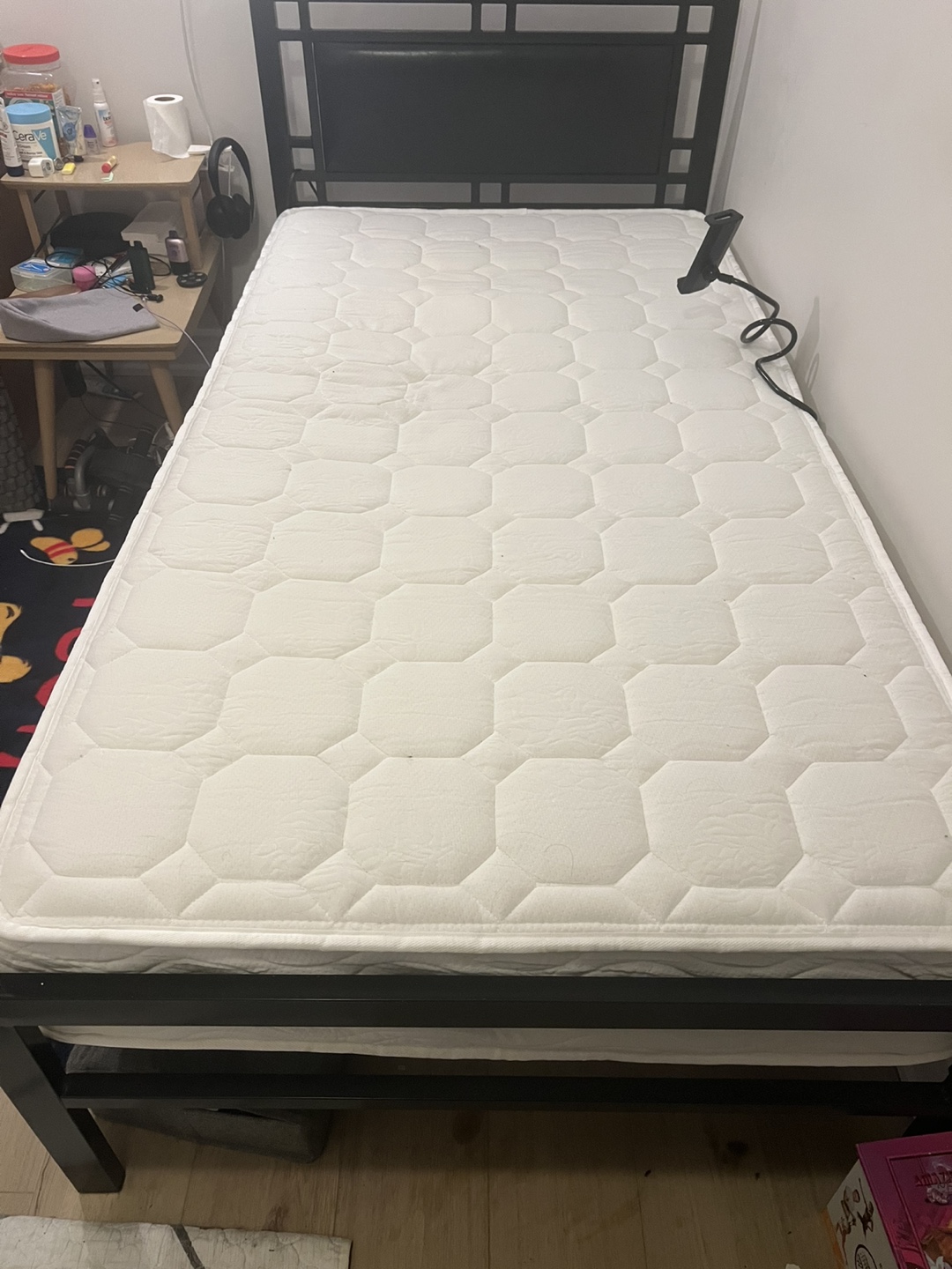 Twin bed frame with mattress - photo 2