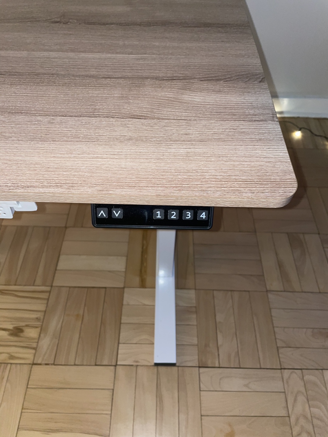 Electric Standing Desk - White Frame, Light Brown Top - photo 2