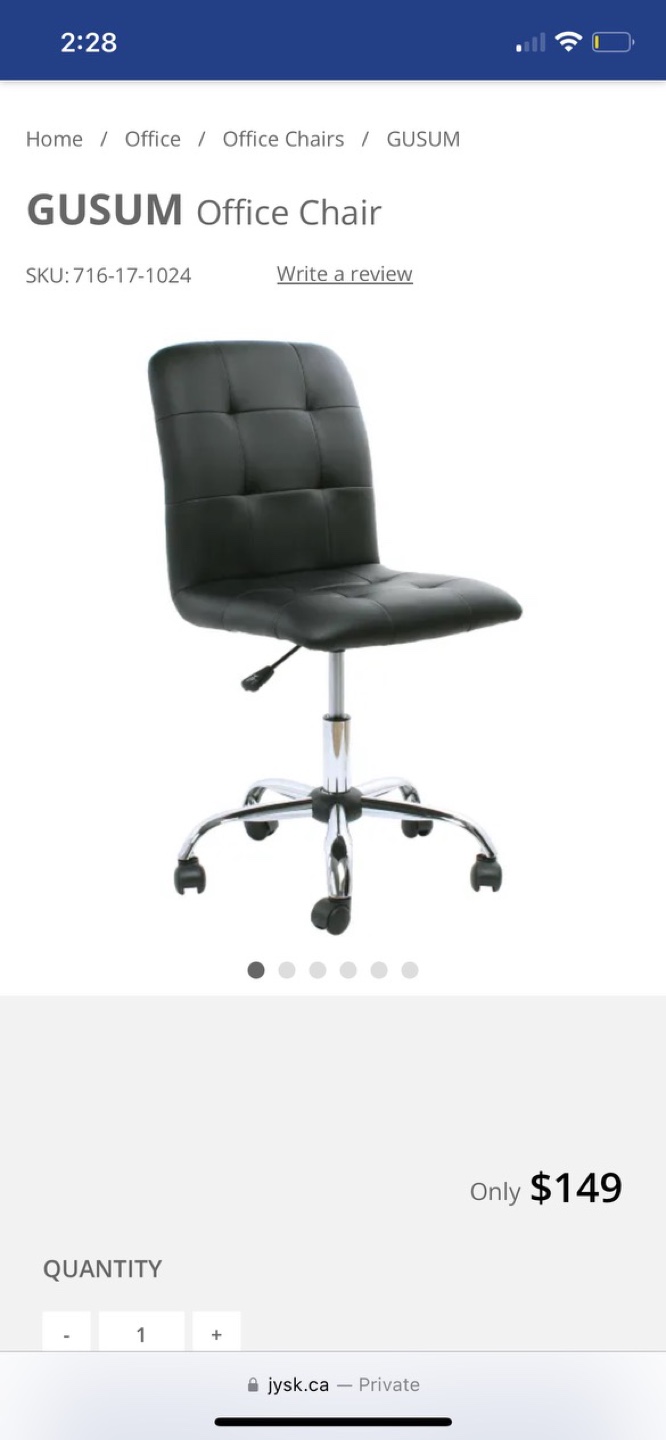 JYSK GUSUM Black Office Chair - photo 4