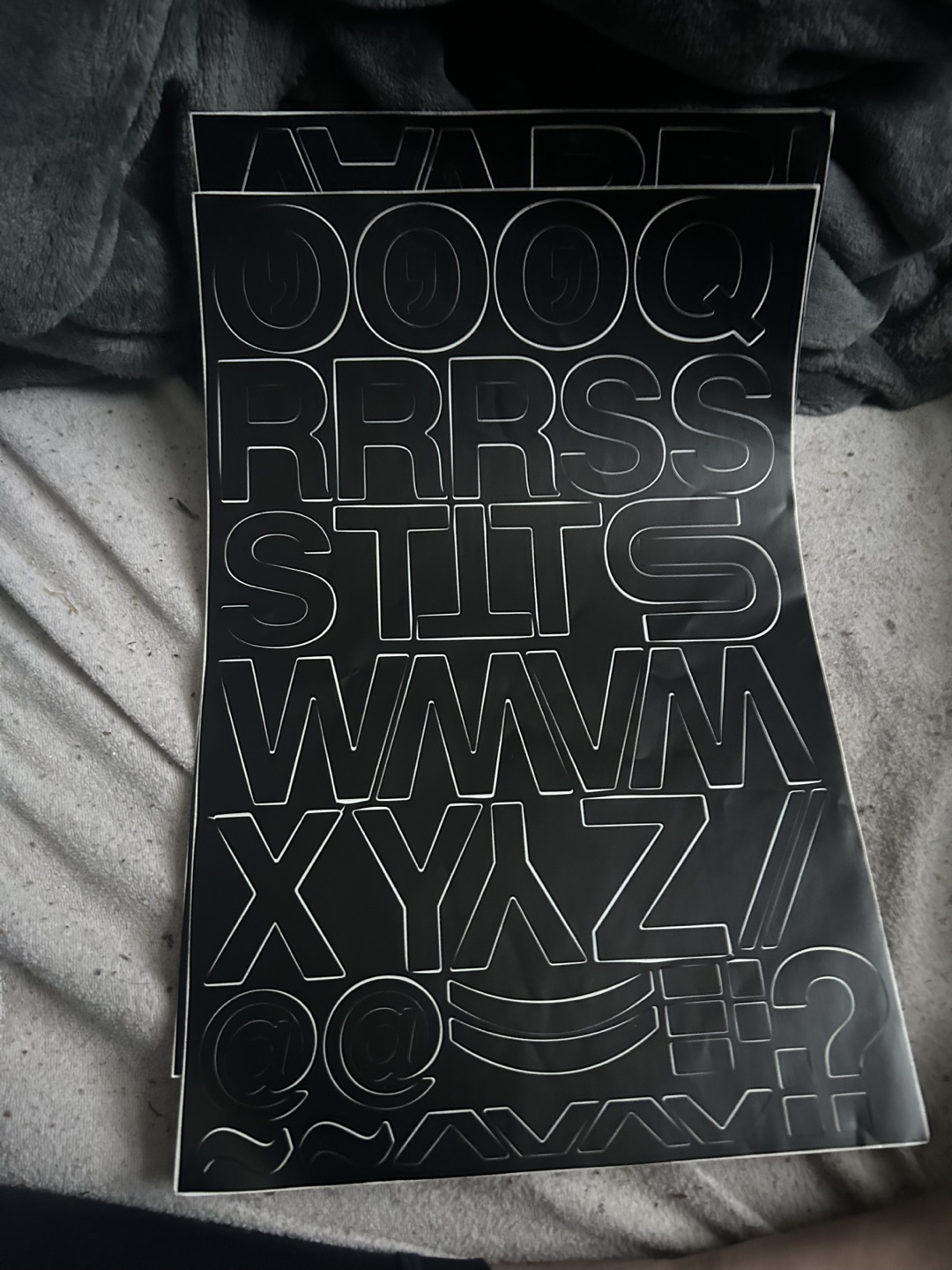 Three Sheets of Black Alphabet and Number Stickers - photo 2