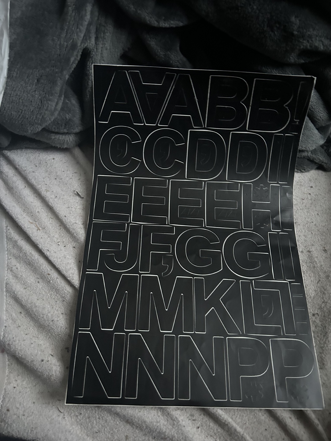 Three Sheets of Black Alphabet and Number Stickers - photo 3