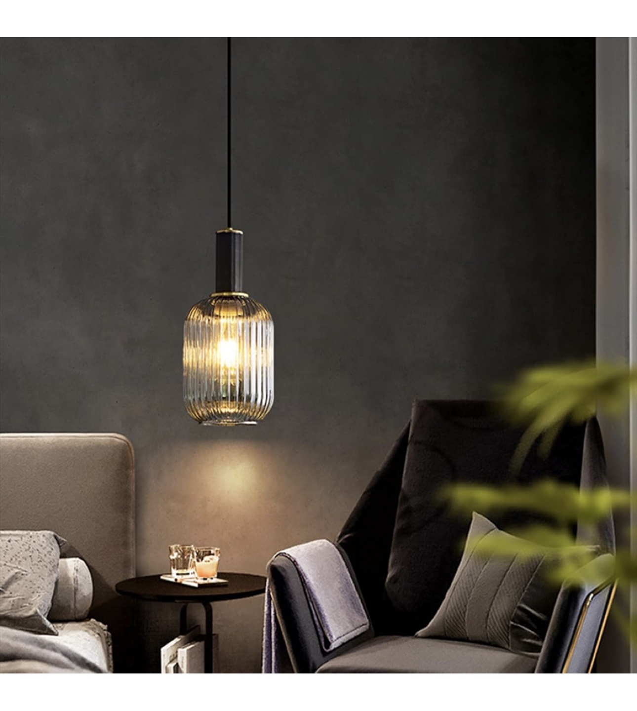 Mid-Century Modern Glass Pendant Light