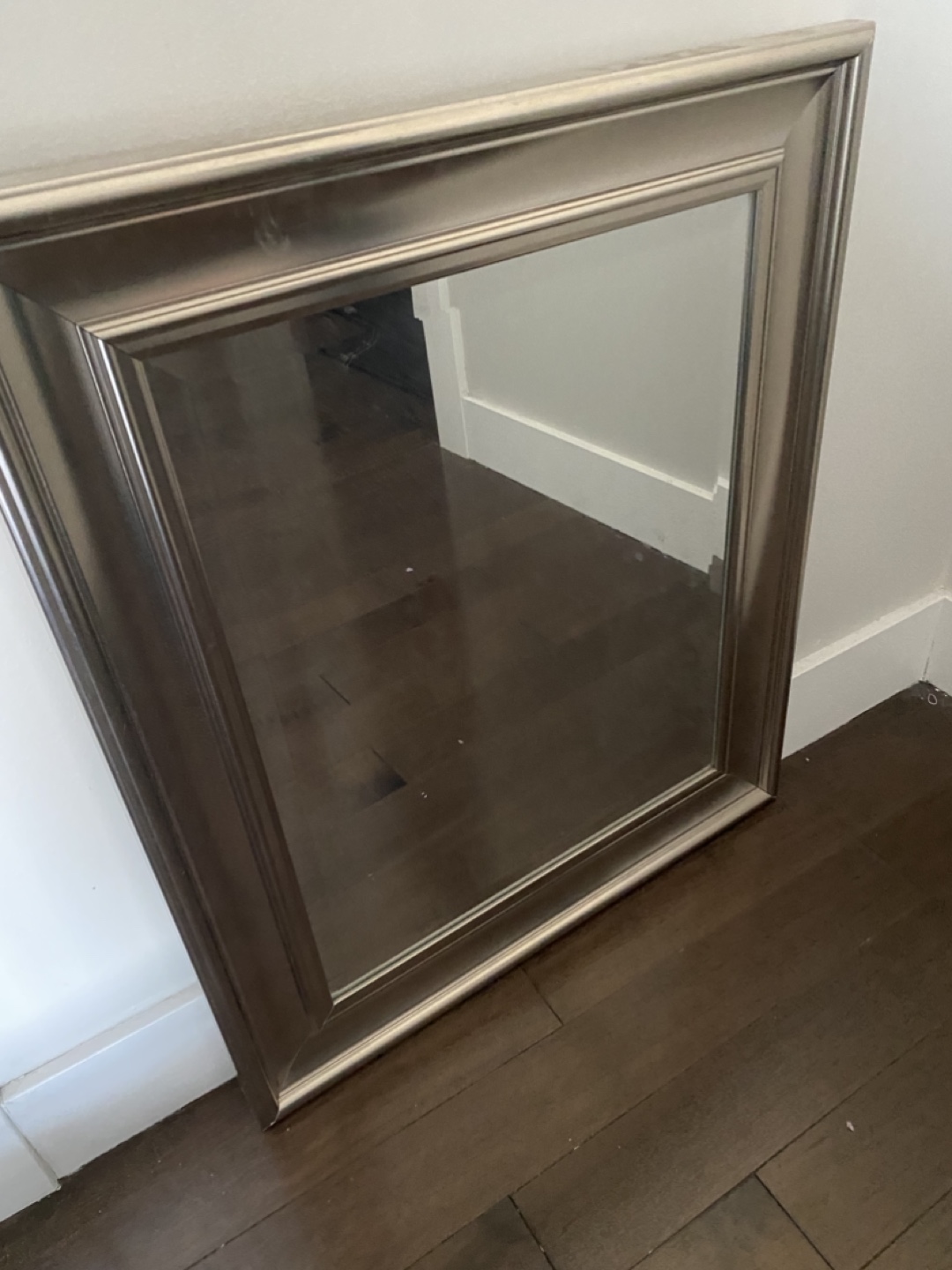 Silver framed mirror
