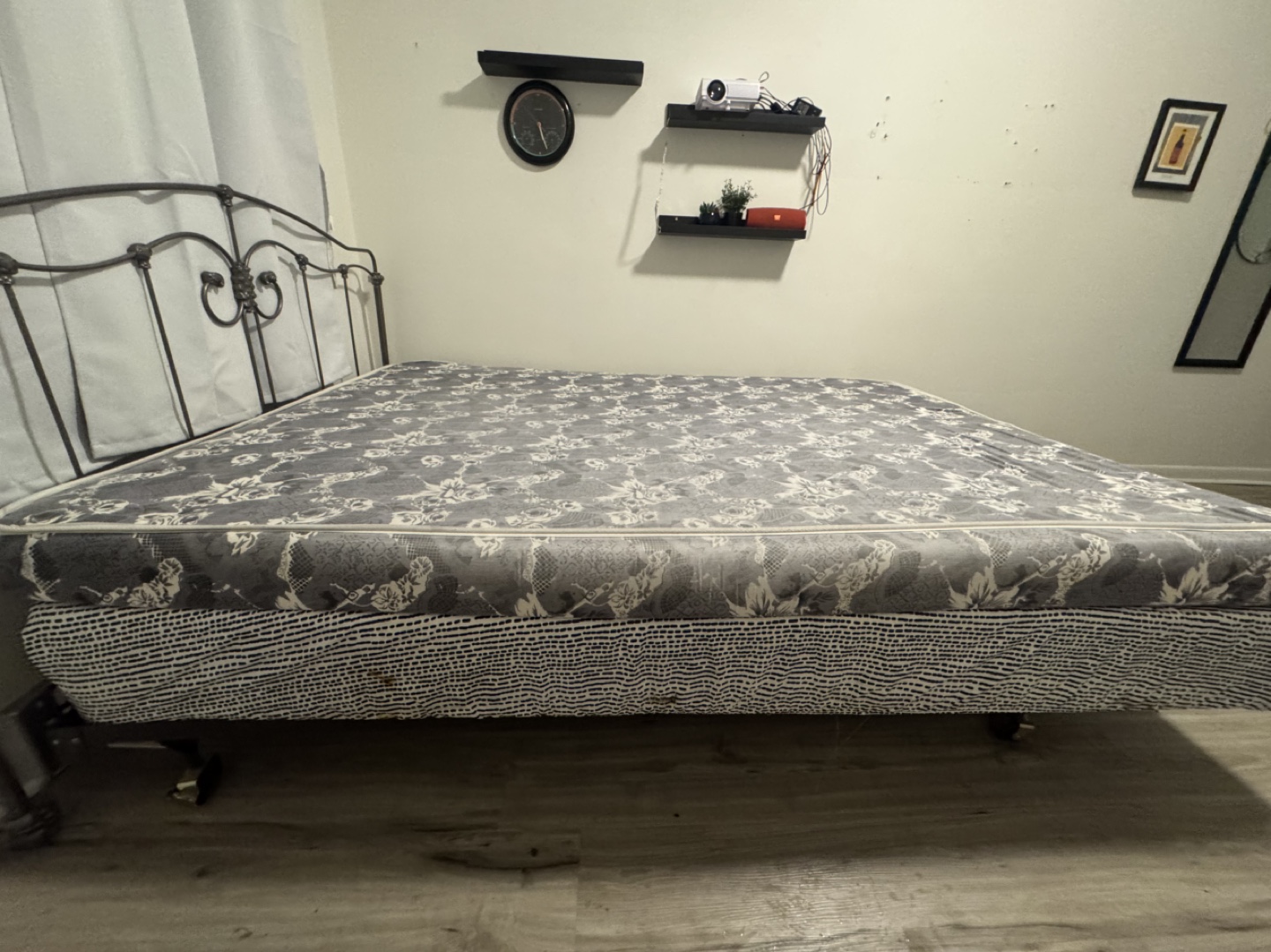 Queen Size Metal Frame Bed with Box Spring - photo 2