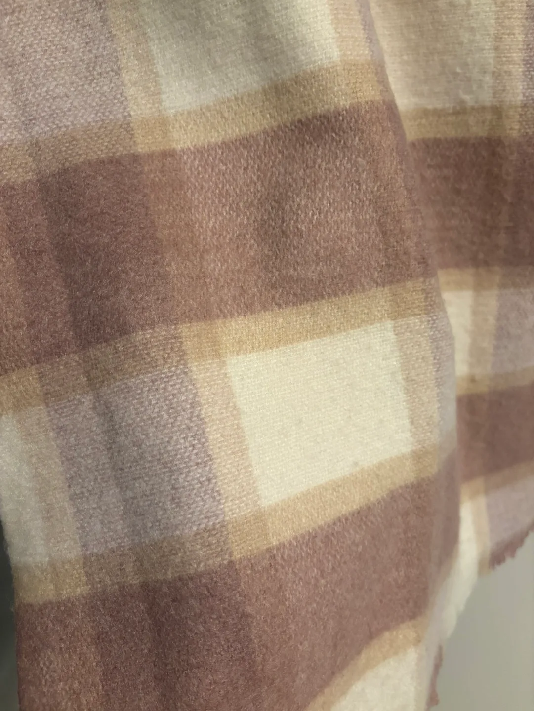 Soft Pink and Cream Plaid Scarf image indicator(3)