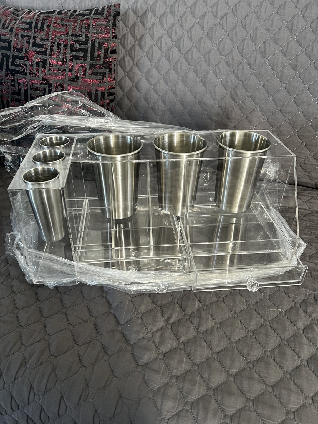 Acrylic Organizer with Stainless Steel Cups - photo 4