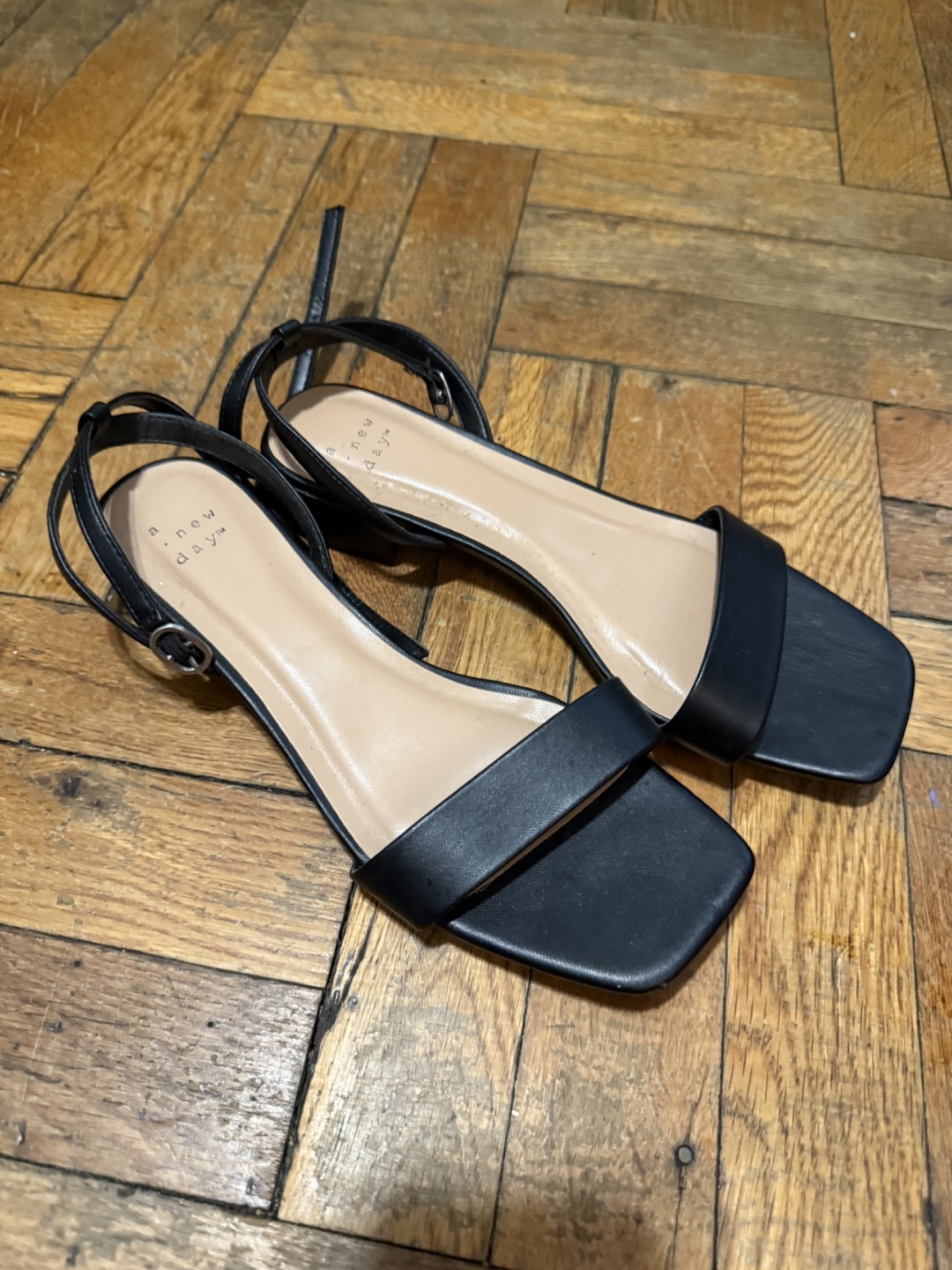 A New Day Black Ankle Strap Sandals