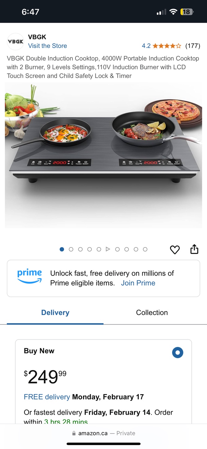 VBGK 4000W Double Induction Cooktop with LCD touch screen - photo 2