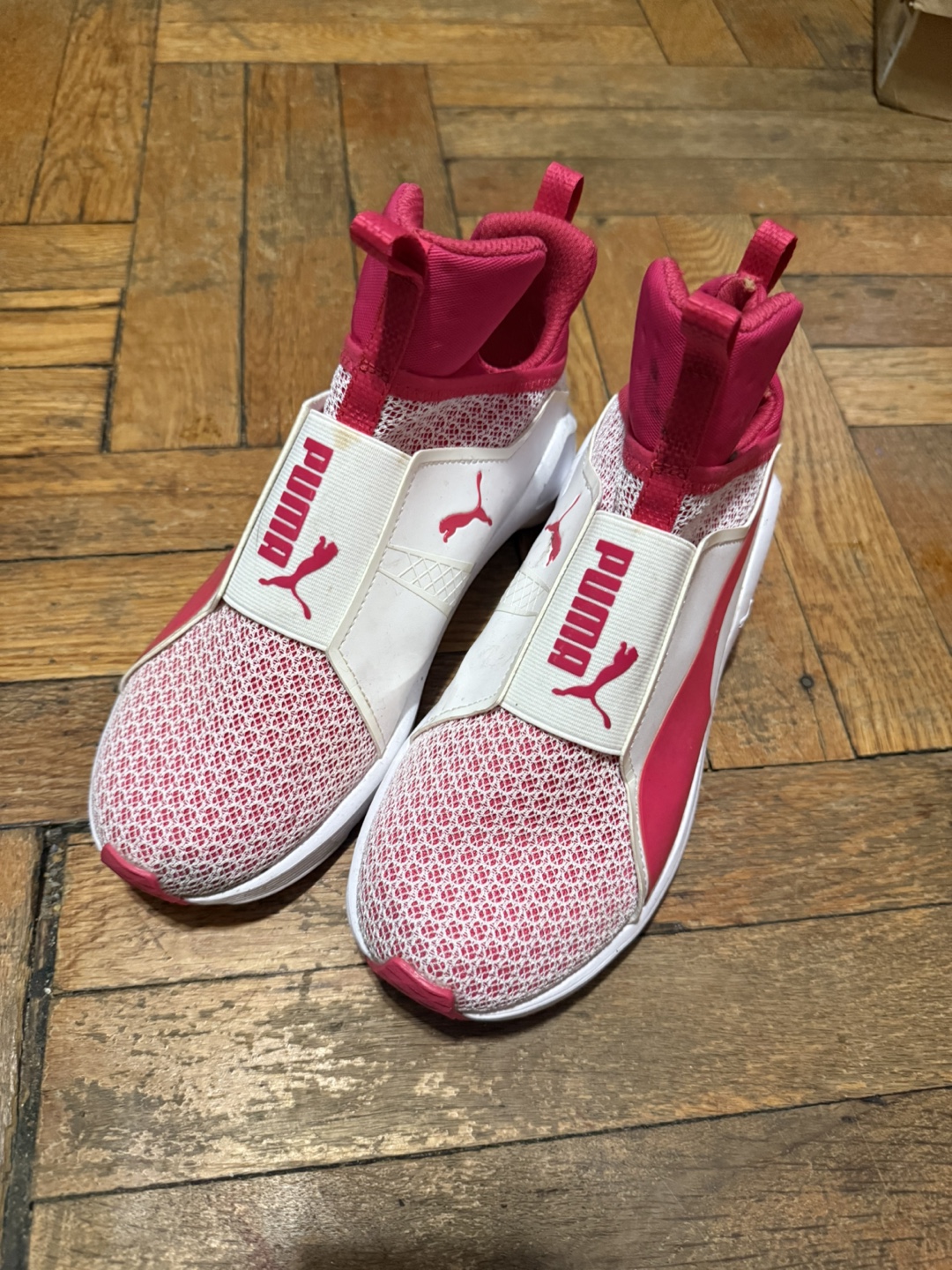 Puma Pink and White Slip On Sneakers