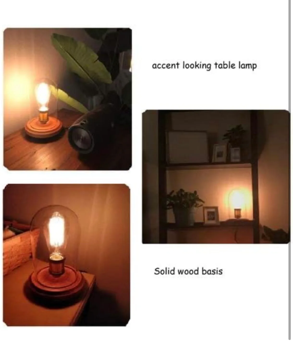 Vintage-Style Glass Dome Table Lamp with Edison Bulb image indicator(5)