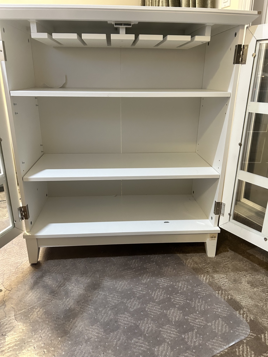 White Wooden Cabinet with Glass Doors - photo 2