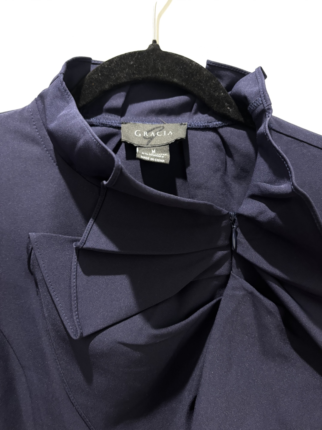 Navy Blue Gracia Blouse, Size Medium - photo 3
