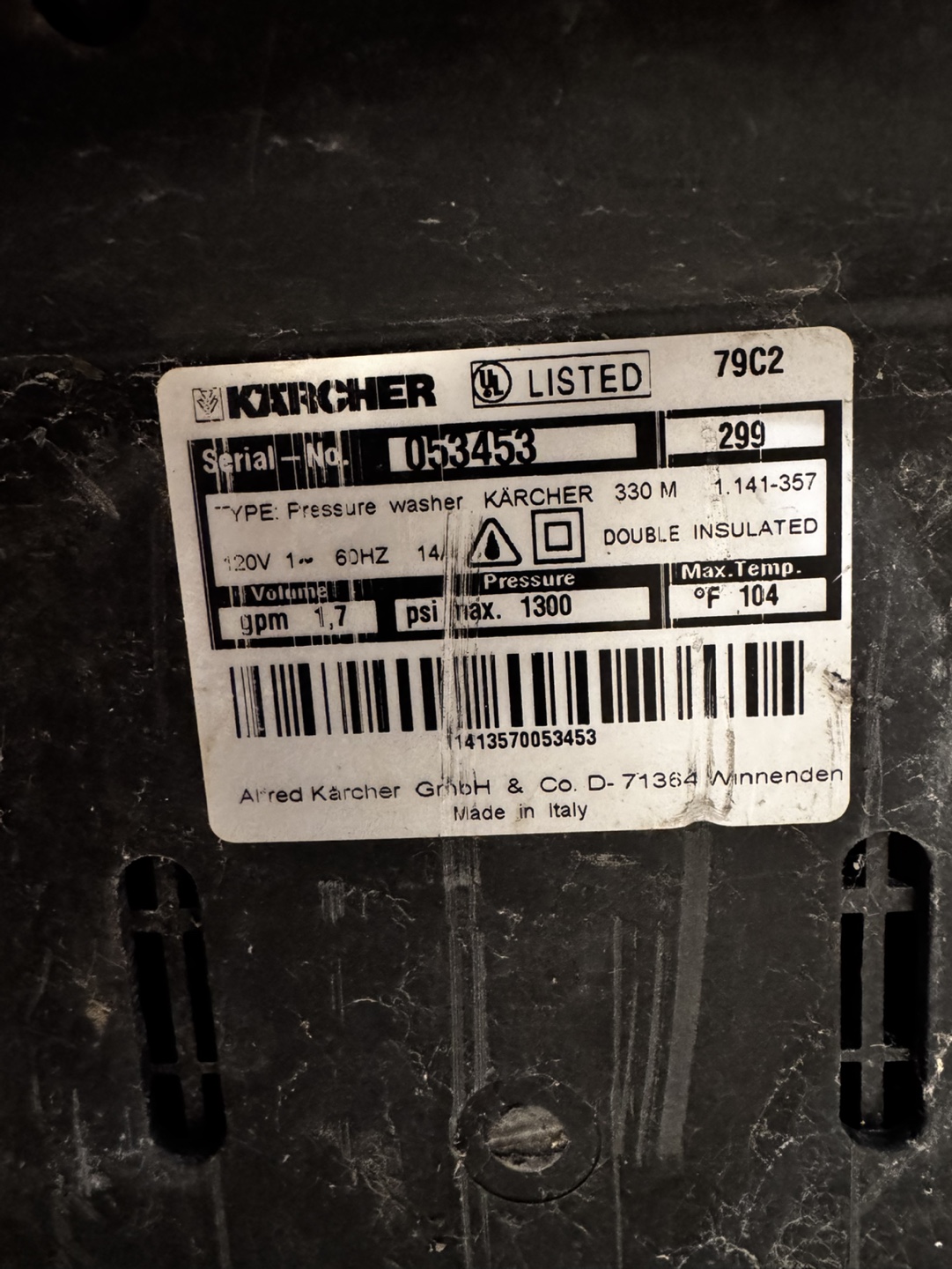 Kärcher 330 M Pressure Washer - photo 2